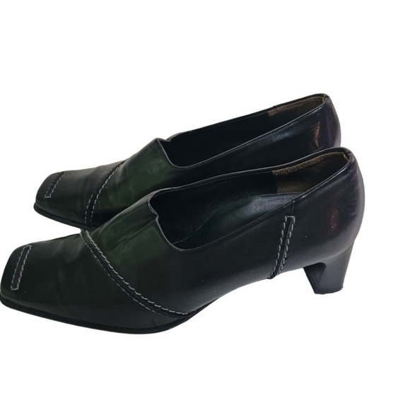Paul Green Munchen Black Leather Slip On Leather Loafers Size 6 - Picture 1 of 8